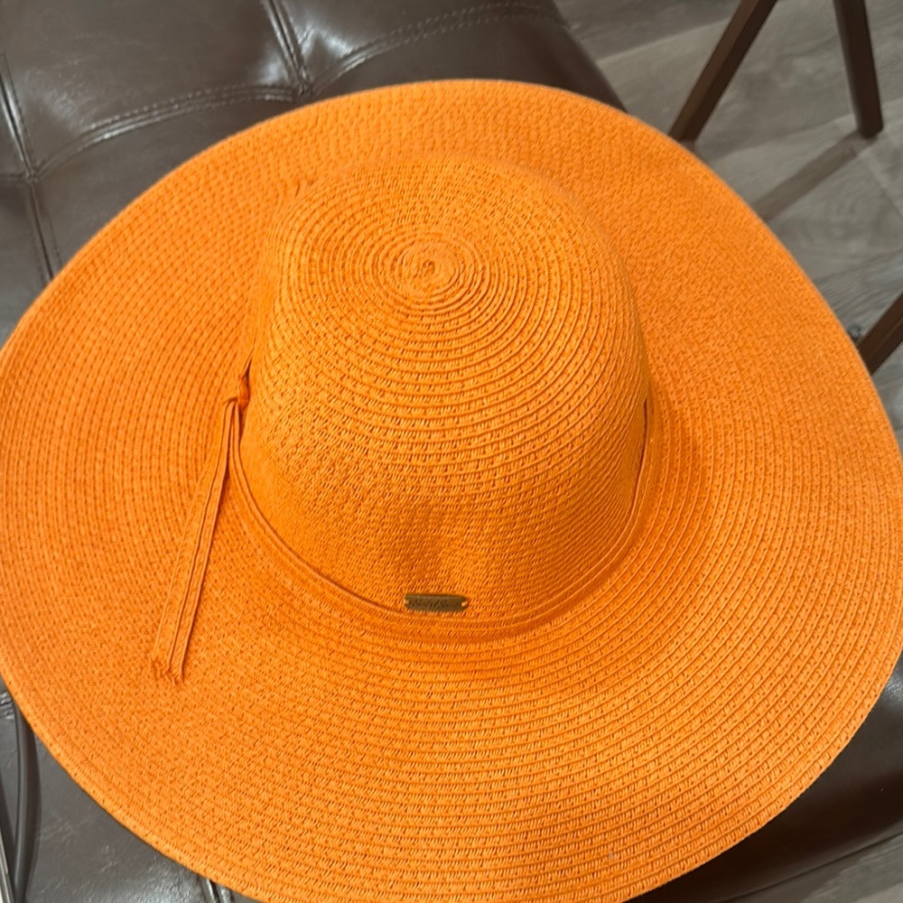 Vibrant Orange Wide-Brim Hat